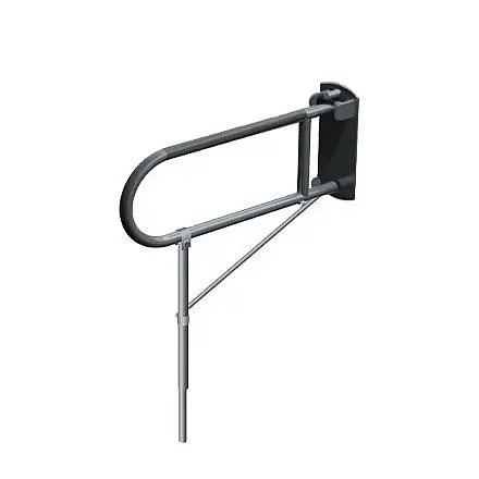 ASI Modern Exposed Flange (1-1/4" Diameter) Peened - Swing Up Grab Bar Leg, 10-3420-P