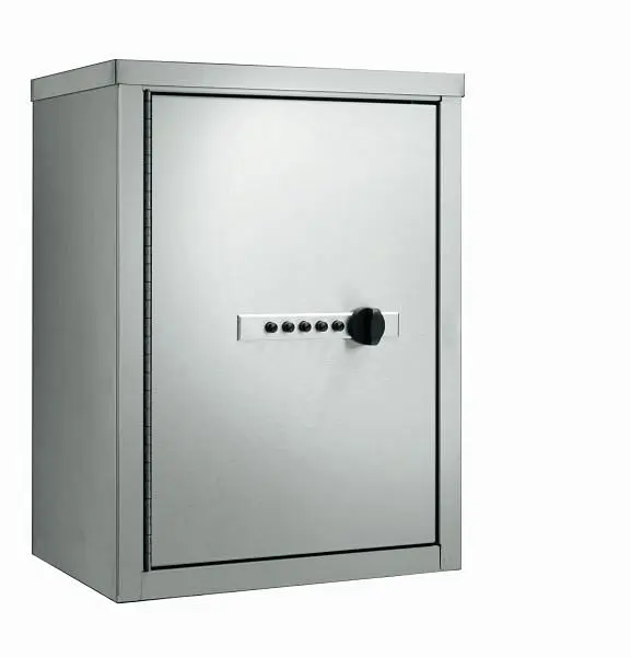 ASI Narcotics Cabinet Combination Lock/Dual Doors, Oil Stainless Mild Steel, 10-0547