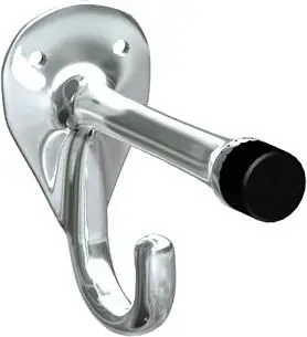 ASI Ready-to-Use Coat Hook and Bumper - Chrome Plated Bronze - Surface Mounted, 10-0714