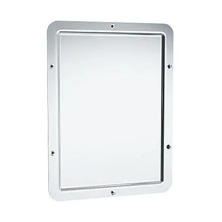 ASI Reinforced Mirror - Mirror Sleek Stainless Steel, Front Mount, 12" x 16" x 1/4", 10-107-14