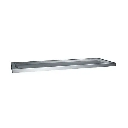 ASI Ribbed Shelf Raised Edges - Stainless Metal Steel - 6"D X 24"L - Surface Mounted, 10-0690-24