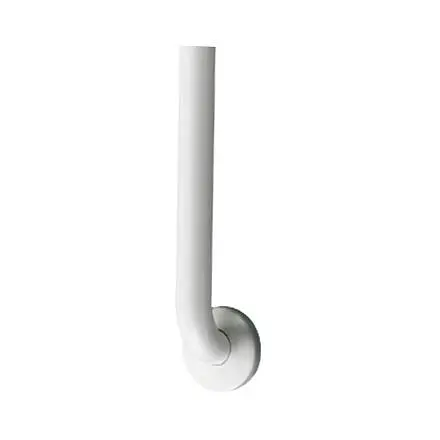 ASI Snap Lap Joint Flange (1-1/2" Diameter) White Antimicrobial Powder Coated Finish - Straight Grab Bar, 24" Le...