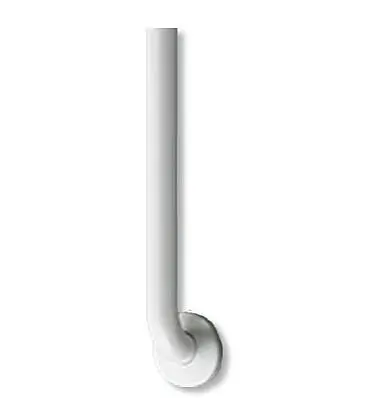 ASI Snap Pipe Flange (1-1/2" Diameter) White Epoxy Coated Finish - Straight Grab Bar, 18" Length, 10-3801-18W