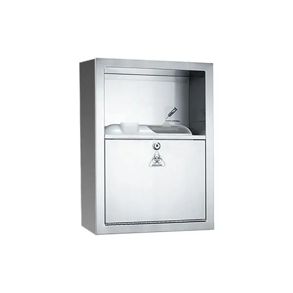 ASI Stainless Steel Sharps Disposal Cabinet Only - Surface Mounted (container not included), 10-0548-9