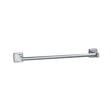 ASI Towel Bar, Round - Satin Wood Stainless Alloy Steel - 24" Length - Surface Mounted, 10-7355-24S