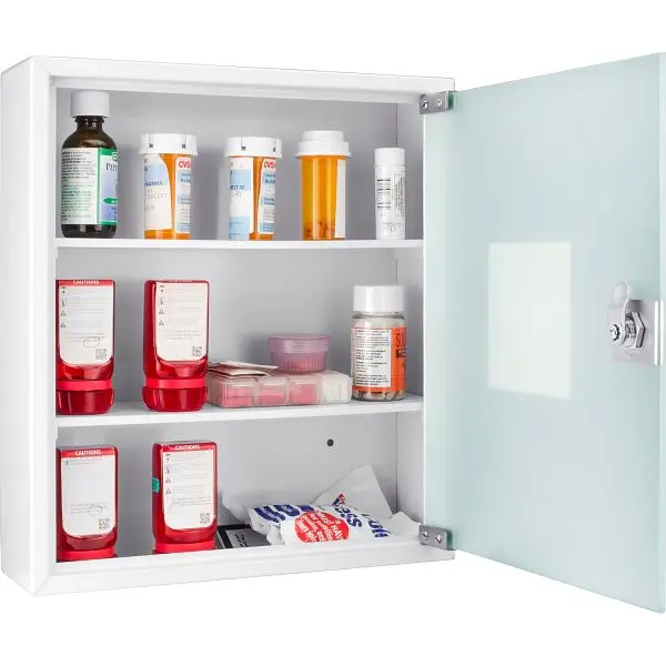 Barska Quality Medical Cabinet Frosted Glass Front Privacy, CB12822
