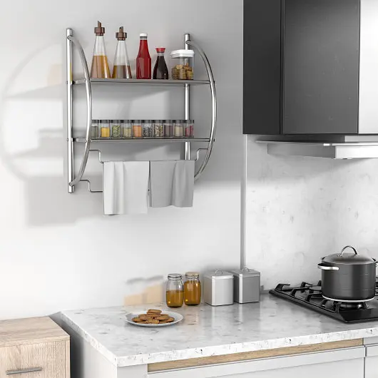 Costway 2-Tier Wall Mount Shower Arranger Towel Storage Rack, HW59244