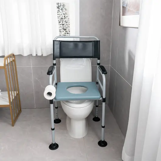 Costway 4--1 Folding Bedside Commode Chair Detachable Bucket and Towel Holder, JH10008