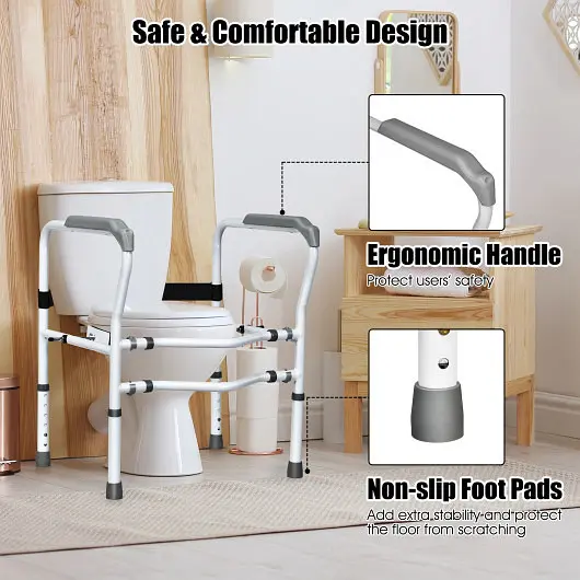 Costway Carbon Steel Securety Toilet Rail Created Fixable Corner Clamp, SP0579