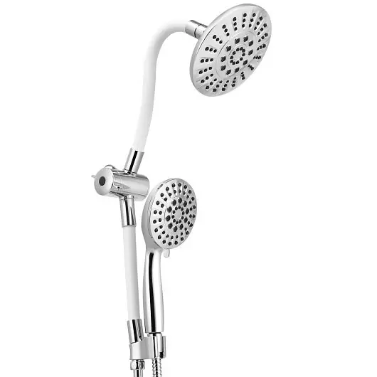 Costway High Pressure Combo Handheld Shower Head, White, BA7785WH