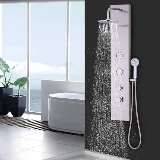 Costway 47 Inch Stainless Shower Panel Massage Jets Hand Shower, BA7199