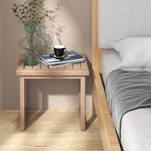 Costway Long Bare Wood Bath Spa Stool Non, Slip Foot Pads Elderly, JV10808