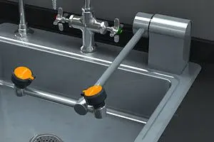 Guardian Certified-Safe Deck Mounted Swing Down Eye Wash, G1899