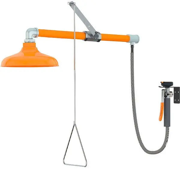 Guardian Chemical-Resistant Horizontal Mounted Emergency Shower Auxiliary Hand-held Drench Hose, G1641