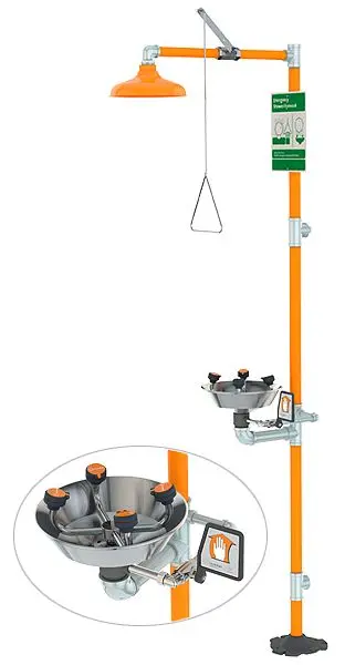 Guardian Expert WideArea Eye/Face Wash/Shower Securety Station ABS Plastic Bowl, G1909P