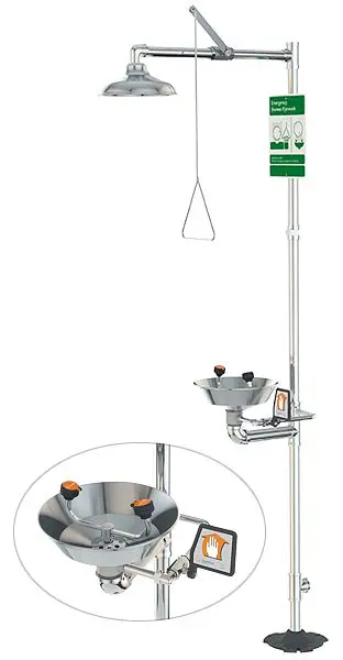 Guardian Eye Wash/Shower Securety Station, Sleek Decorative Chrome, G1902PCC