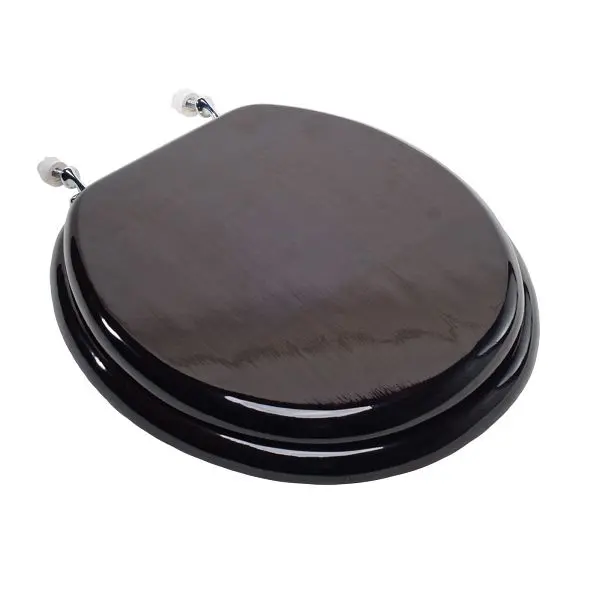Jones Micro Stephens Designer Wood Seat Piano Finish, Walnut Finish, Chrome Hinge, Round Closed Front Cover, C2B1R19CH Jon...