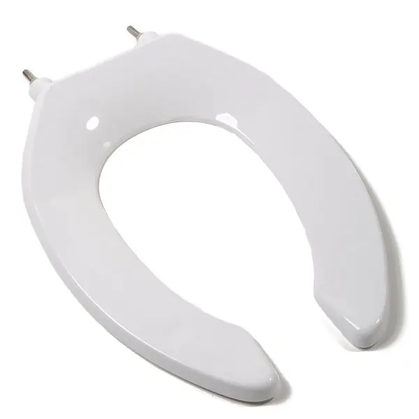 Jones Stephens Commercial Deluxe Plastic Seat, White, Check Hinge Hinge Post Metal, Elongated Open Front Less Cover, C106C...