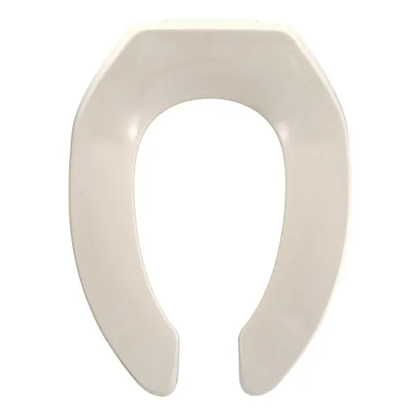 Jones Stephens Commercial Deluxe Polypropylene Seat, Bone, Check Hinge, Elongated Open Front Less Cover, C106SSC01