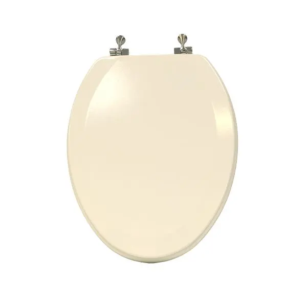 Jones Stephens Deluxe Molded Wood Seat, White, Chrome Hinge, Elongated Closed Front Cover, C014WD00CH