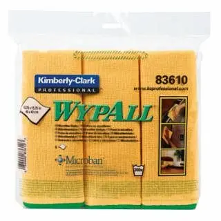 Kimberly-Clark Compact Wypall Microfiber Cloths, 15.75 x 15.75 , Yellow, 6 per Bag, 4 Bags per Case, 83610