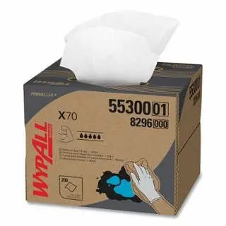 Kimberly-Clark Recyclable Wypall X70 Cloths, Snow White, 11.1 W x 16.8 L, 200 Sheets Per Pack, 55300