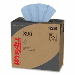 Kimberly-Clark Versatile Wypall Powerclean X90 Ultra Duty Cloth, Denim Blue, 8.3 W x 16.8 L, 68/Box, Pop-Up Box, 340 Piece...