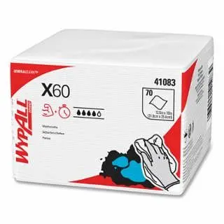 Kimberly-Clark Wypall X60 Hygienic Washcloth White 8/70, Single piece per pack, 41083