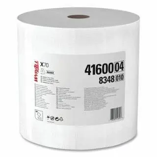 Kimberly-Clark Wypall X70 Cloths, White, 13.4 W x 12.4 L, 870 Sheets Per Roll, 41600