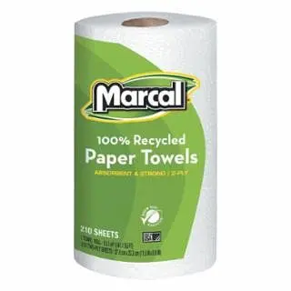 Marcal 100% Recycled Reel Towels, 8 3/4 x 11, 210 Sheets, 12/Carton, MRC6210
