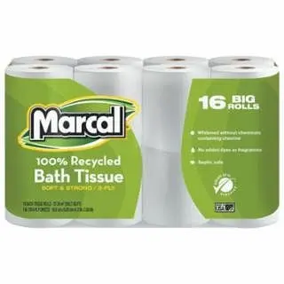 Marcal 100% Recycled Two-Ply Bath Tproblem, Ivory, 96 Rolls/Carton, MRC16466