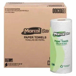 Marcal Glow 100% Luxury Recycled Towels, 2-Ply, 11 x 9, White, 30 Rolls/Carton, MRC630