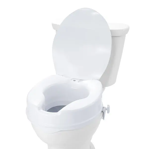 VEVOR Fast-Acting Raised Toilet Seat, 4" Height Raised, 300 lbs Weight Capacity, Universal Toilet Seat Riser, Deck Sc...