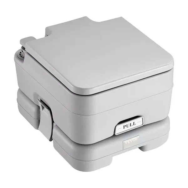 VEVOR Low-Profile Travel-friendly Toilet Camping, Porta Potty 3.2 Gal Waste Tank & 3.2 Gal Flush Tank, Push-Button Pre...