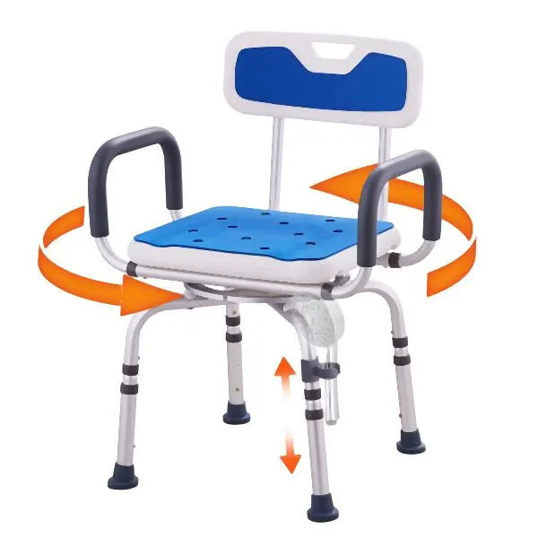 VEVOR Shower Chair 360° Swivel Tub Shower Seat Armrests & Backrest 400lbs, GDSYGZYTLSLKA9NI1V0