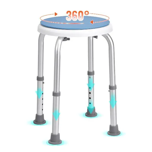 VEVOR Shower Chair Inside Shower, 360 Degree Swivel Shower Seat, Adjustable Height Shower Stool, QTLYZYYXFSLHE5HTXV0
