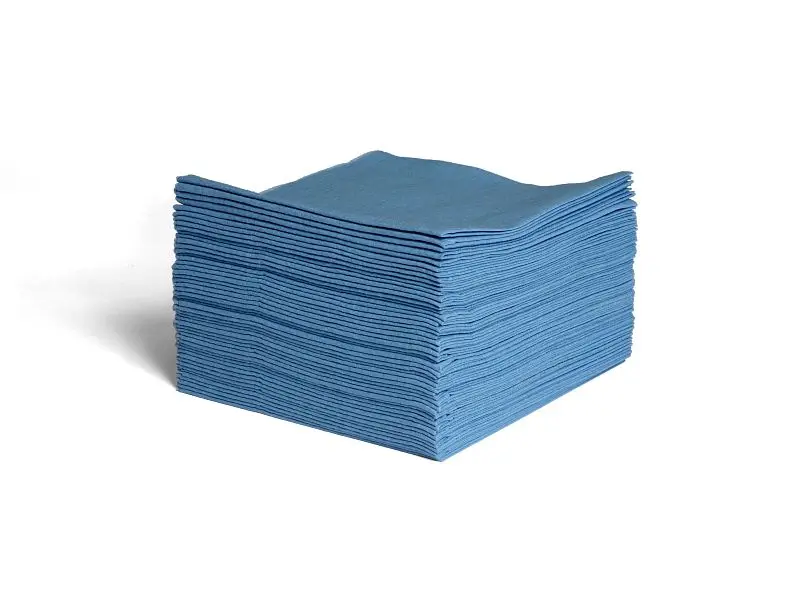 Bro-Tex Fade-Resistant Spunlace 1/4 fold, Blue Creped 12" x 13", 500 count, 61236