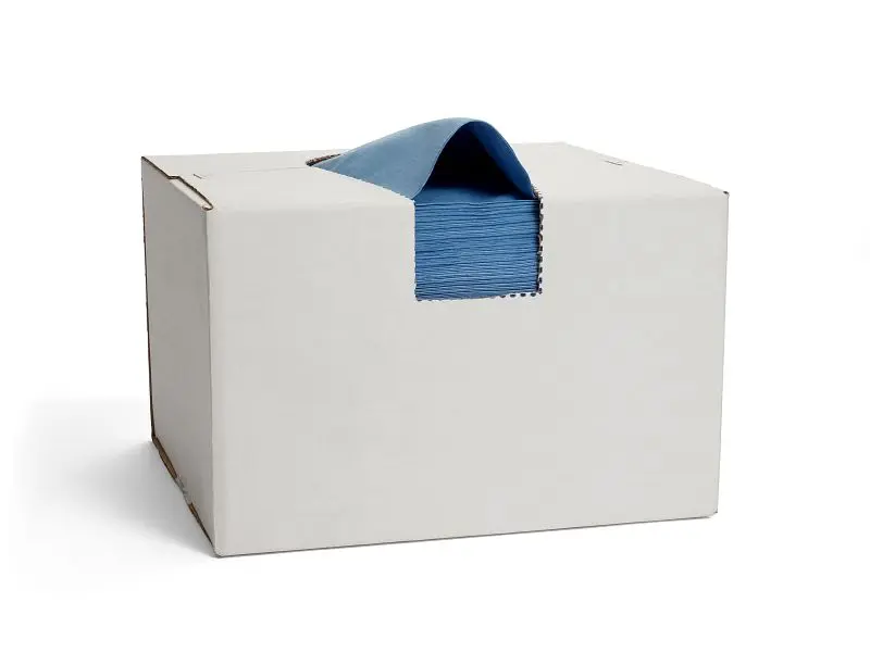 Bro-Tex Grip Spunlace Wipe Cobalt Creped, Flat 12" x 13", 1000 count, 61100