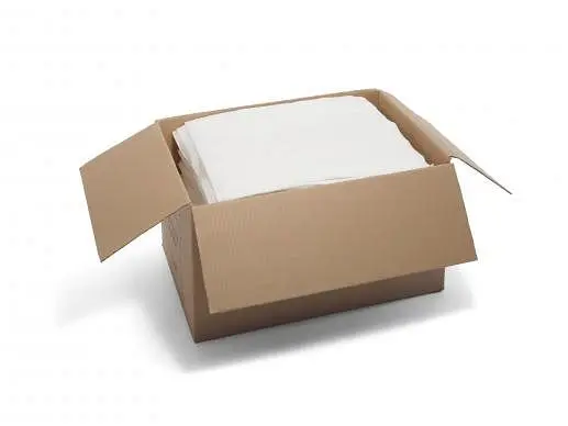 Bro-Tex Improved Spunlace Flat Pack, White Creped, 16" x 18", 1000 count, 66018