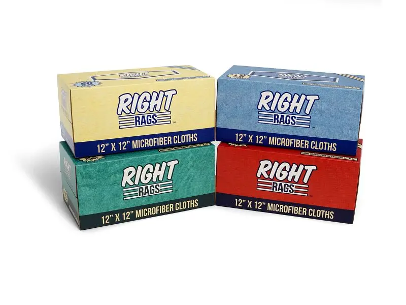 Bro-Tex Large Right Rags Microfiber 4 Color Sample Bundle, 50 per Unit, Case 4 Units, MFRRSP