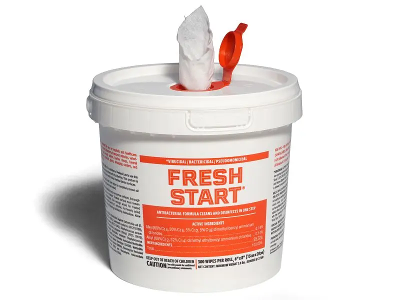 Bro-Tex Strong Fresh Start Disinfecting Wipes Bucket, 300 per Unit, Master Pack 4 Units, 27300