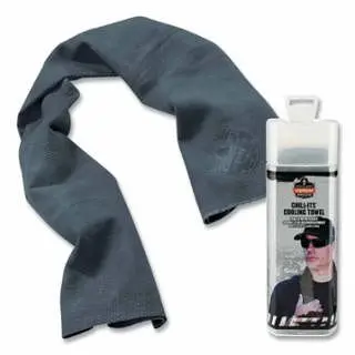 Ergodyne Chill-Its 6602 Evaporative Cooling Towel, 13 W x 29-1/2 L, Graphite, 6 Pieces, 12438
