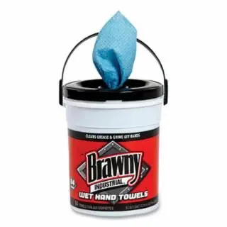 GEORGIA PACIFIC Brawny Industrial Wet Hand Towel, 12 L, 8 W, Cobalt, Pail, Quantity: 6 pieces, OC21500