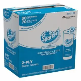 GEORGIA Secure PACIFIC Sparkle Ps Perforated Paper Towels, 2-Ply, 11X8 4/5, White,70 Sheets, Quantity: 30 Rolls, GPC271720...