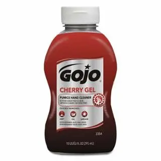 GOJO Grip Cherry Gel Pumice Hand Cleaner, Cherry, Squeeze Bottle, 10 oz, 2354-08