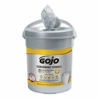 GOJO Scrubbing Wipes, Citrus, Bucket, 72 Wipes per bucket, 6 per Carton, 1 Carton, 6396-06
