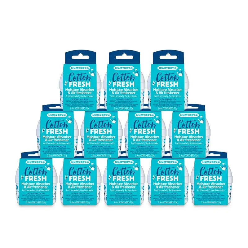 Humydry Mini Moisture Absorber 2.6 oz PLUS Air Freshener, Cotton Fresh scent, 12-Assortment, USA44131C12
