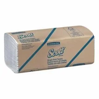 Kimberly-Clark Classic Scott Towels, Single-Fold, White, 250 per pack, 16 packs per case, 1700