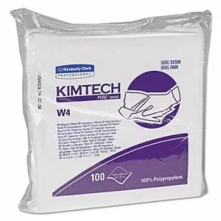 Kimberly-Clark Kimtech Pure* W4 Critical Tinquire Dry Wipers, Bright White, 12 W x 12 L, 100 Sheets per Pack, 5 Packs per ...