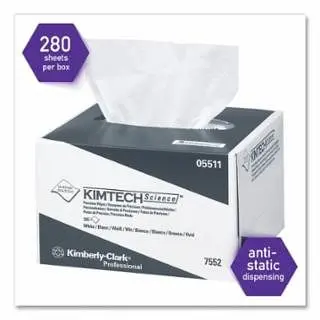 Kimberly-Clark Kimtech Science Precision Wipe, White, 8.2 W x 4.39 L, 260 per Box, 60 Boxes per Case, 05511